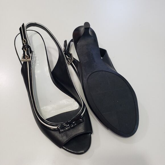 Franco Sarto L-Sabrina Women's Open Toe Black Heels with Bow, Size 8.5 M - Picture 6 of 8